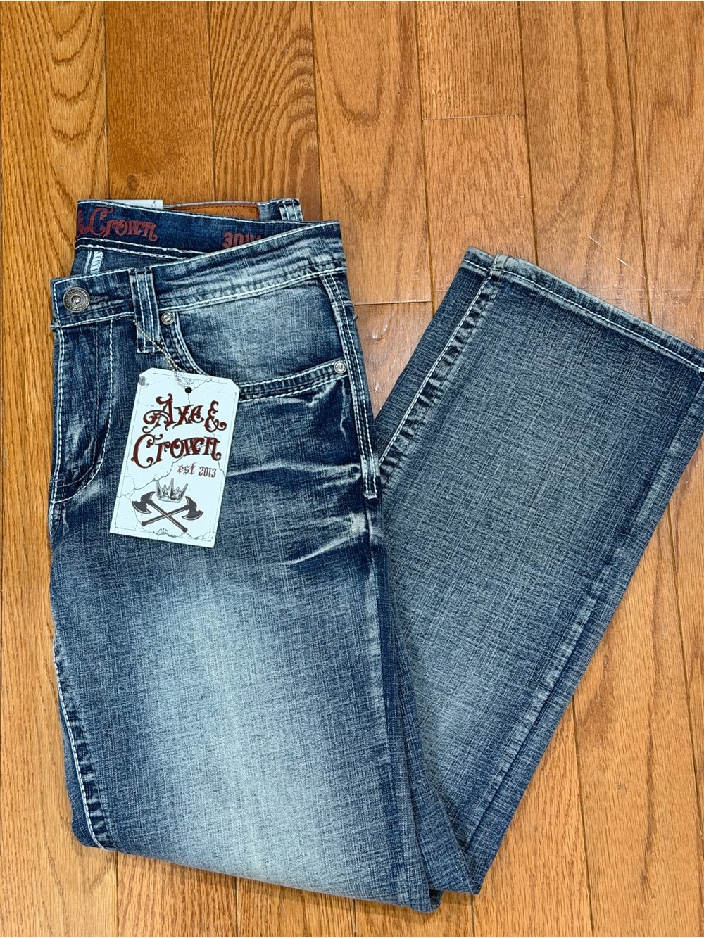 Axe & Crown Anoint Classic Straight Jeans Size 30x30 Skull Y2K